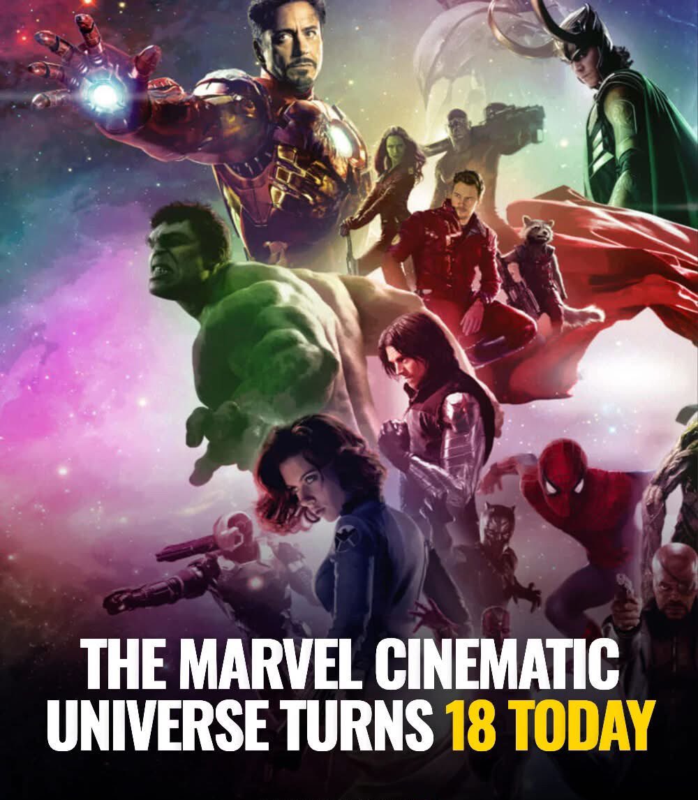 AntoVive0's tweet image. The MCU turns 18 today 🚀🎬  

It all started with Iron Man in 2008… and grew into 37+ films and countless series across nearly two decades 👀🔥  

From one hero to a whole universe.  

#MCU #Marvel #IronMan #MarvelStudios #Superhero #Cinema #Avengers #MarvelUniverse