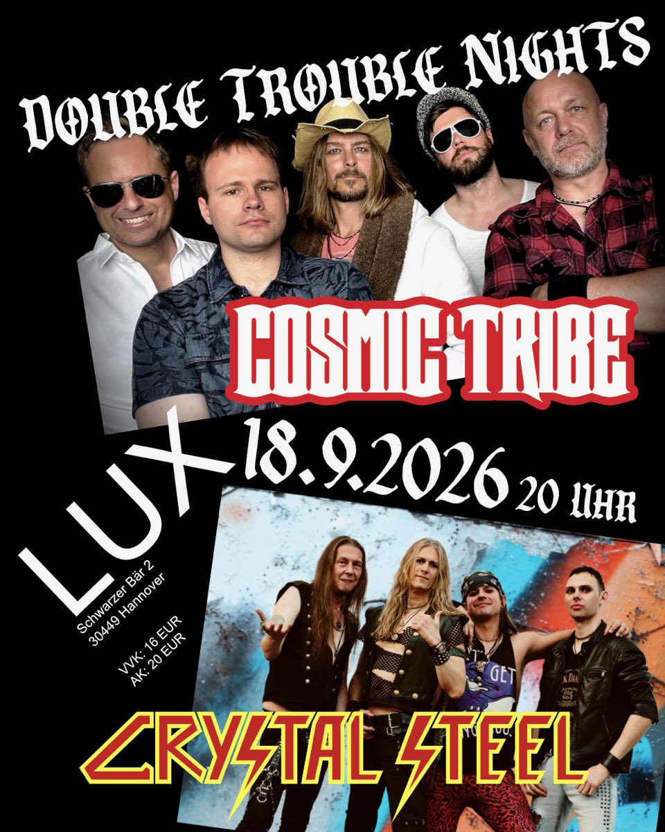 cosmic_tribe's tweet photo. Hard Rock meets Neo Hippie Space Rock! Bei diesem explosiven Doppelpack aus griffigen Riffs und pulsierendem Groove bleiben keine Wünsche offen.

Tickets: https://t.co/j0LKDBU5UY https://t.co/zs9TdRFuOa