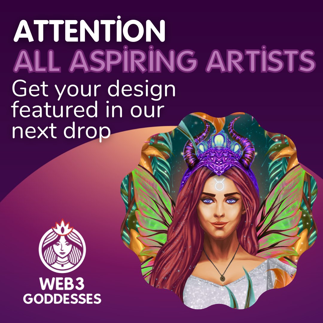 web3goddesses's tweet image. As a #Web3Goddesses holder, you will get to enter our art contest. 🎨 We will be accepting artist submissions of your best goddess design and our community will vote on the winner to be featured in a future collection. 😍 #NFT #WomenInNFTs #WomenInWeb3 #NFTartist #NFTartists