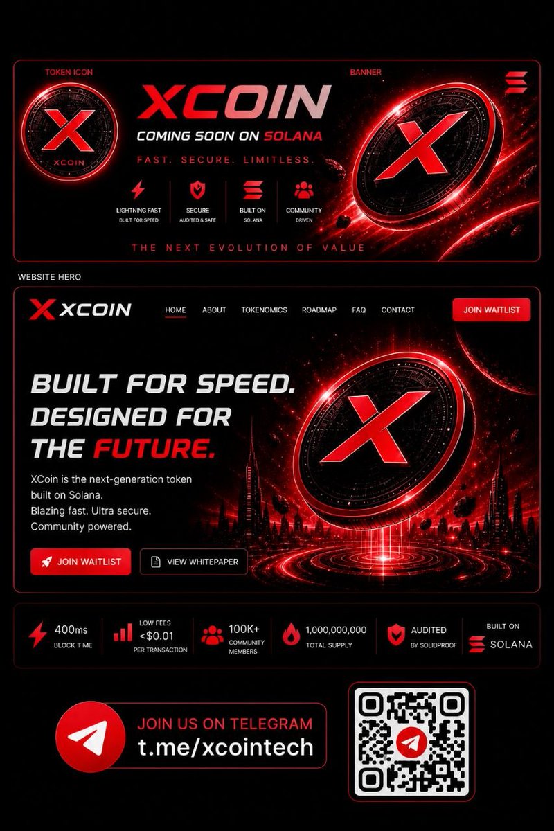 X0292065513842X's tweet photo. X COIN on Solana blockchain
Telegram https://t.co/W6N7xvCxI4
Stay Connected for More Update
#XCoin #Solana #CryptoLaunch #SolanaMeme #DeFi #Crypto #Web3 #ToTheMoon #CryptoMonday #MemeCoin #SolanaEcosystem #ApeIn #Next100x #PumpFun #Raydium #SolanaLaunch #CryptoGem #EarlyBirds #XCoinSolana #XCoinLaunch #SolanaToken #CommunityDrivenCrypto