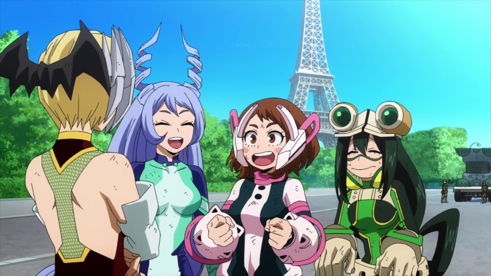 UwUrakoChan's tweet photo. It so nice that Ochako, Tsuyu, &amp; Nejire Are Now Pro Heroes Now ever since before, there Just Young UA Students Working in Ryukyu Agency as they are Cute as Lovely😊 It sad that After 6 Years Past, They Finally Grown Becoming PRO Heroes Already🥲🩷💚🩵

#MyHeroAcademia https://t.co/uUTpNmmVfN