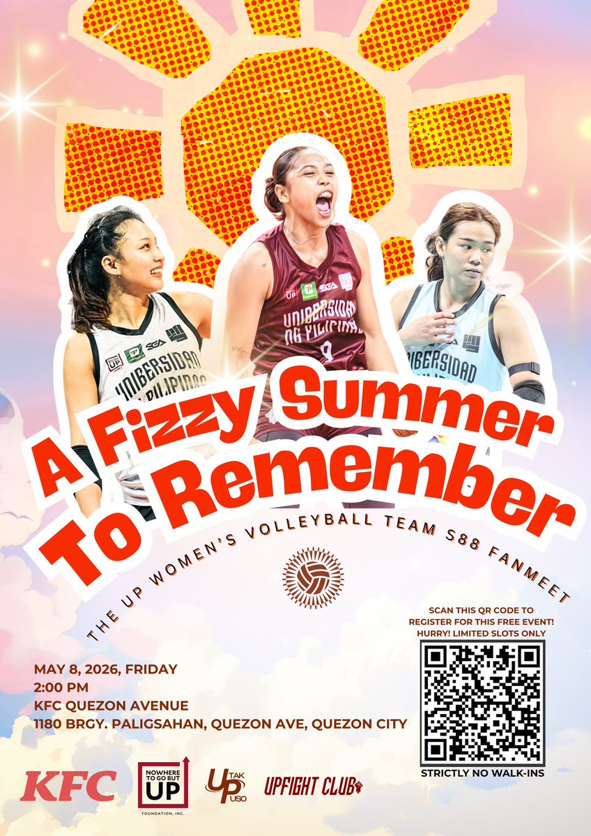 IT’S FINALLY HAPPENING! 👀🏐

Get ready, reglandia! They’ve given us the moments, the fights, the heart—now it’s time to meet and bond with them UP close and personal 💚❤️

The UP Women’s Volleyball Team is stepping off the court and coming straight to YOU for a Meet &amp; Greet like