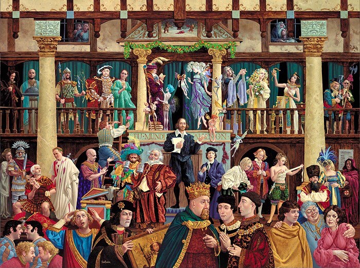 VGrainger's tweet image. 🎨All The World's A Stage🎭 
by the brilliant #JamesCChristensen🤍

#Shakespeare with all of his plays represented. Incredible✨ What a treasure hunt🏴‍☠️! Enjoy🔍🫶🏻