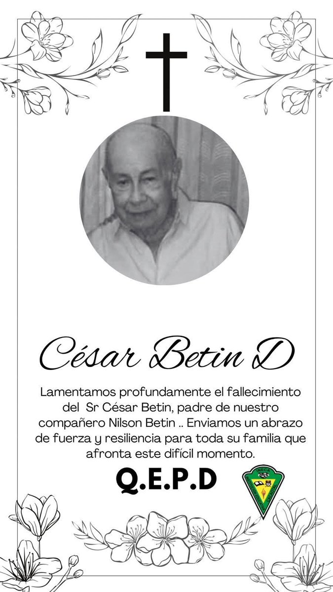 InecaEstereo's tweet photo. La Institución Educativa Cacaotal lamenta profundamente el fallecimiento del señor César Betín, padre de nuestro apreciado compañero Nilson Betín Andrade.

Paz en su tumba 🤍. https://t.co/72lhgVKWrD