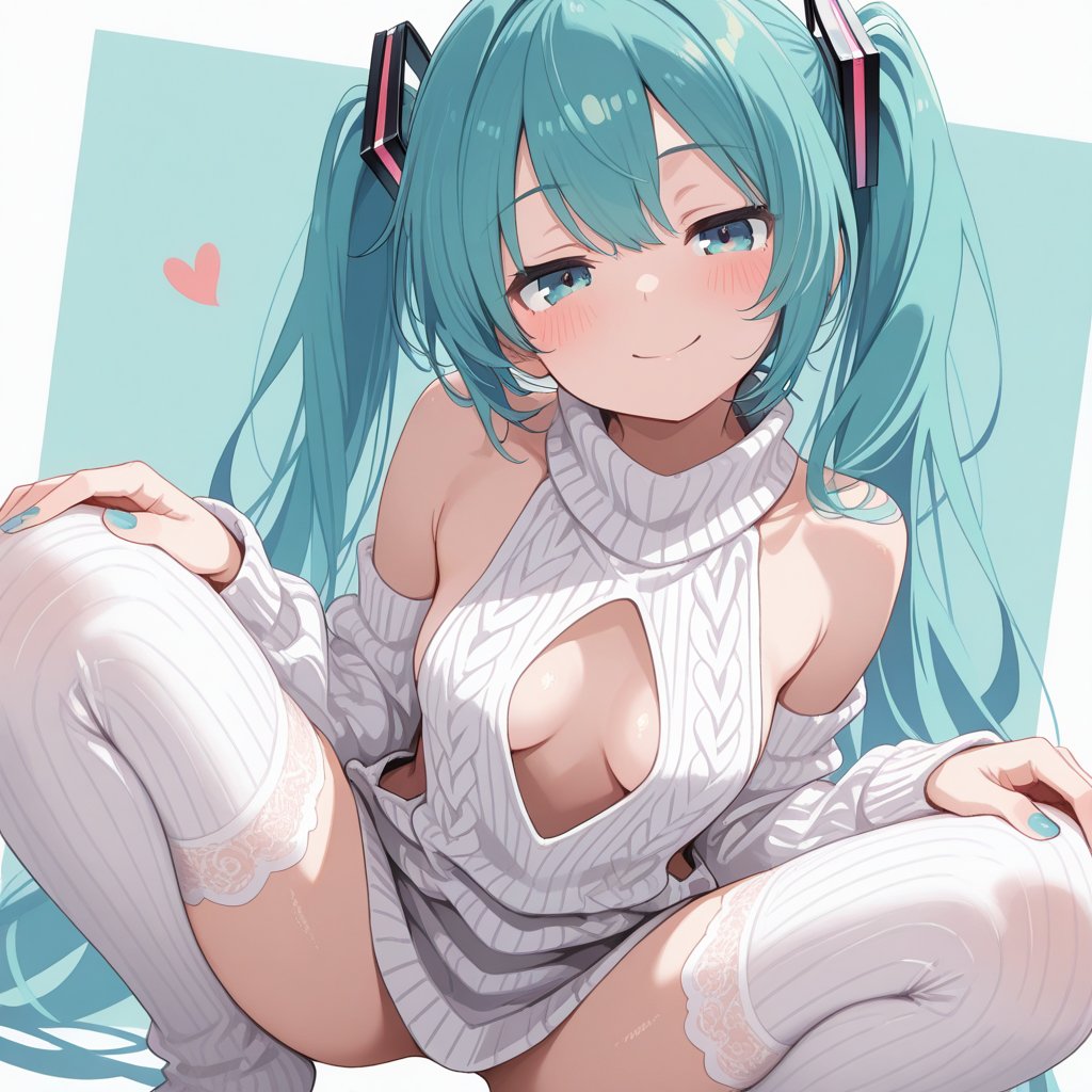 TOMBOAI7379's tweet image. 初音ミク / Miku Hatsune sfw セーターミク！　#AIイラスト #AIARTWORK #初音ミク