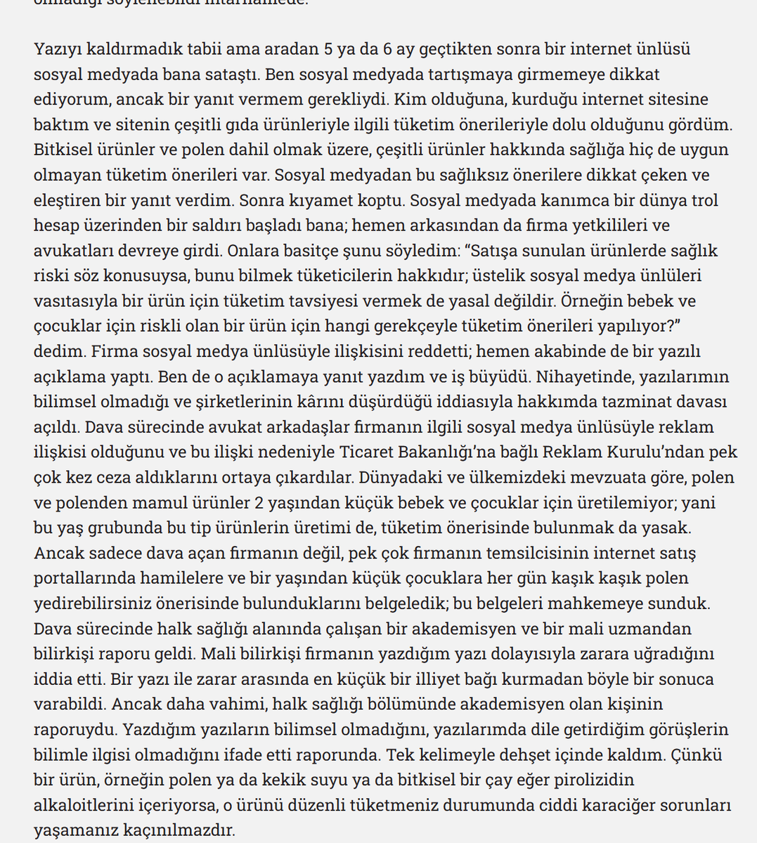 odmanasli's tweet photo. Bitkisel ve arı ürünlerinin toksik etkili bileşikler içerebileceği ve kamusal denetim olmadan "sağlıklı" diye özellikle bebek, çocuk, hamile kadın ve hastalara pazarlanmasına dair bilimsel temelli uyarılarda bulunduğu için, kar-amaçlı bir kurum tarafından hk. dava açılan @bulentilgaz #HalkSağlığıDavasıhk.
Karara giderken, sağlığımızı, bilgi edinme hakkımızı ve kamusal bilimi SAVUNUYORUZ!
#ÇocuklarZehirlenmesin
@EgitimSenist6 @TTB_isih @istabip @izmirtabip @ttborgtr @iklimadaleti_k @isigmeclisi @zehirlenmesin