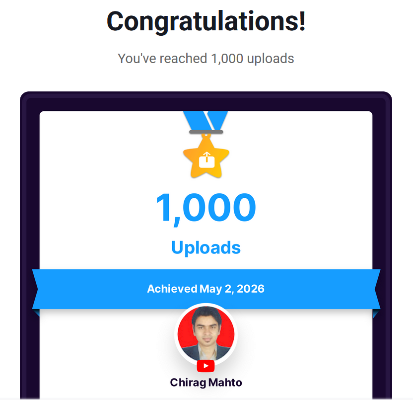 inchirags's tweet image. 1,000 uploads 🎉

Show up daily. Improve a little each time.

YouTube: youtube.com/@ChiragMahtoOf…

#Milestone #Consistency