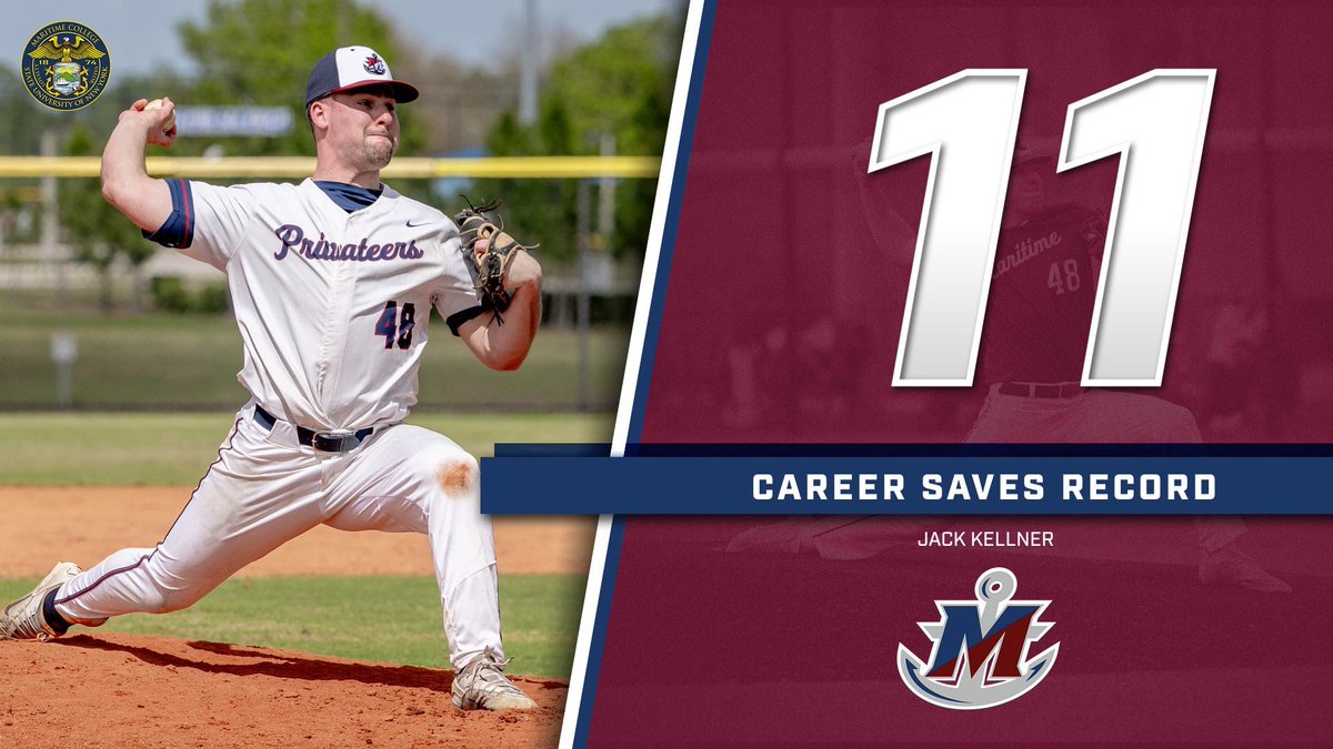 Congratulations to Jack Kellner who broke the career saves record with his 11th against Yeshiva yesterday! 

Jack has been a 2x all-conference pitcher for our team and a 2x all-conference linebacker for the Maritime football team. Jack is the ultimate competitor &amp; a true leader!