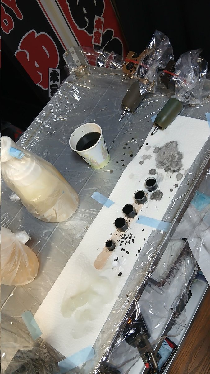 TBY_you's tweet image. 本日も
ミッキーシャープス
と
ウィザード
針は自作で組んでます
#タトゥースタジオ
#tattoo