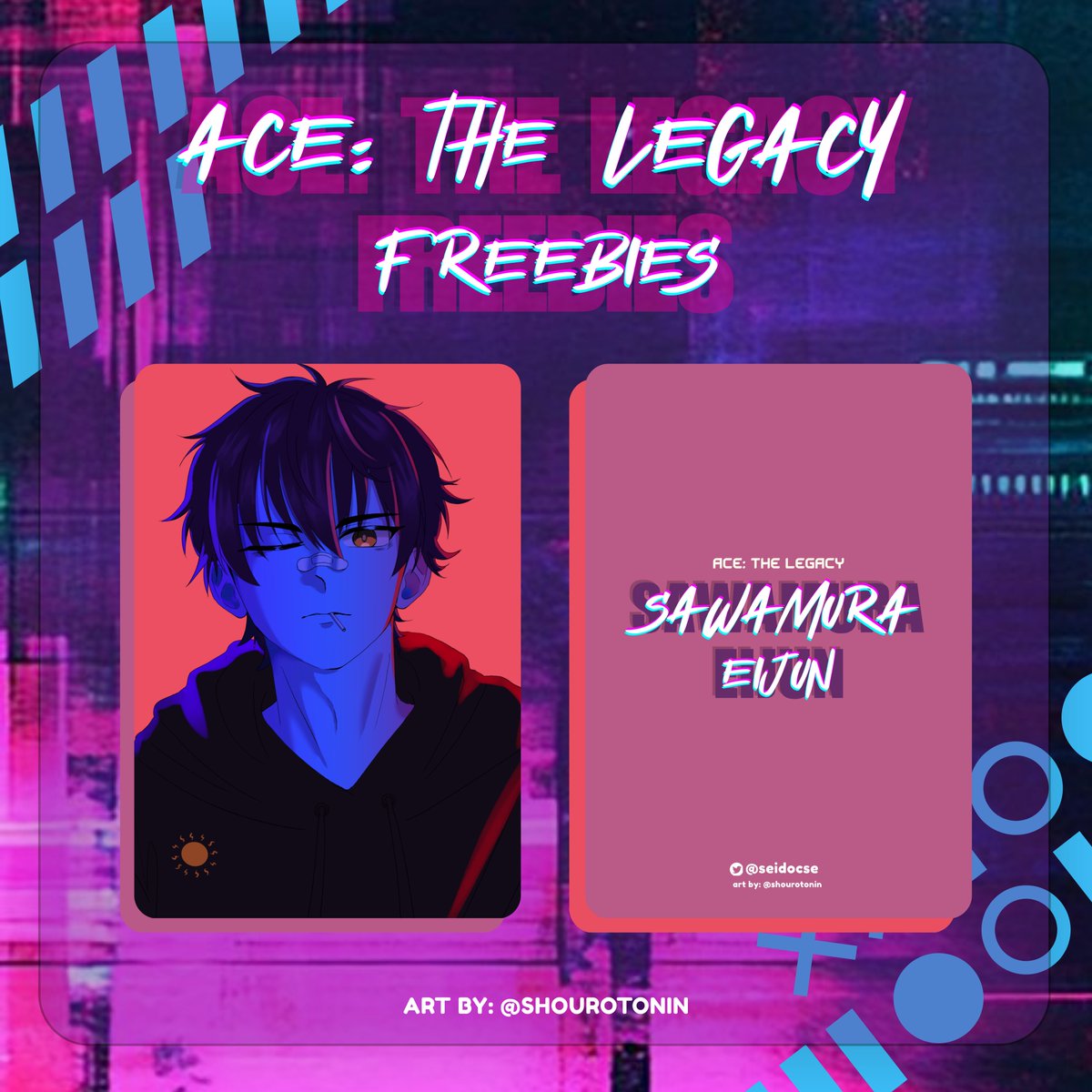 ACE: THE LEGACY FREEBIES

dahil excited kami hehe! me and <a href="/justforayato/">cai</a> will be giving away MISAWA photocards to all attendees of <a href="/SeidoCSE/">ACE: The Legacy</a>! 🤩

See you on July 11! Special thanks to <a href="/shourotonin/">irio 🍊 comms open</a> for these wonderful arts! ✨

#ACETHELEGACY #SEIDOFANEVENT #DaiyaEvent