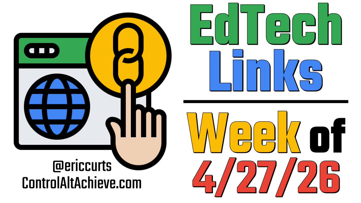 ericcurts's tweet image. EdTech Links for the Week of 4-27-26 - controlaltachieve.com/2026/05/LOTW26…

⭐ Constellation Draw
📜 Talkie - AI from 1930
👀 Seek-and-Finds
🛟 TeachAid
📰 What's New in Google
🧳 Google Takeout for Schools
💎 New EduGems

#edtech