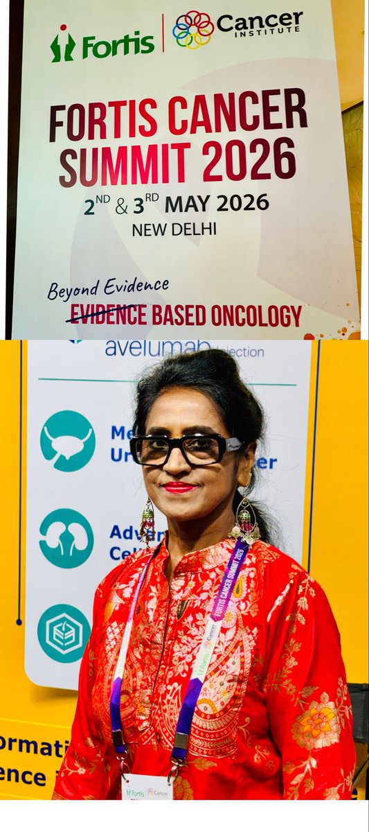 AnitaRamesh10's tweet photo. Fortis Hospitals Fortis Cancer Summit 2026 I am grateful for the invitation to participate as faculty emphasizing evidence-based medicine Evidence-Based Teaching Precision Medicine. #FortisHospitals #fortiscancer #evidencebasedmedicine #EvidenceBasedTeaching #PrecisionMedicine https://t.co/9Tvh3teVEI