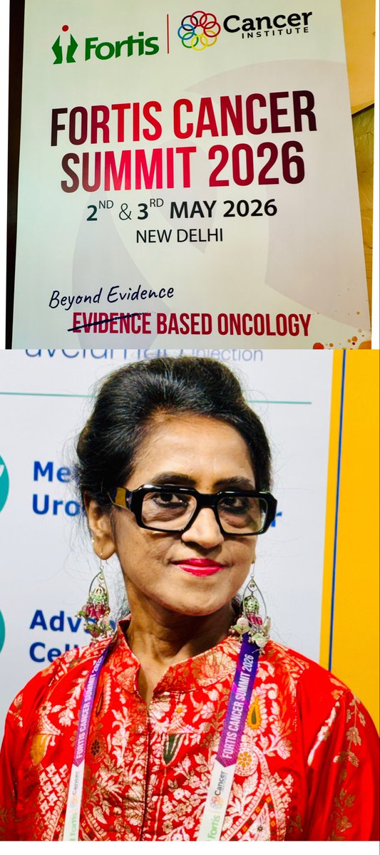 AnitaRamesh10's tweet photo. Fortis Hospitals Fortis Cancer Summit 2026 I am grateful for the invitation to participate as faculty emphasizing evidence-based medicine Evidence-Based Teaching Precision Medicine. #FortisHospitals #fortiscancer #evidencebasedmedicine #EvidenceBasedTeaching #PrecisionMedicine https://t.co/9Tvh3teVEI