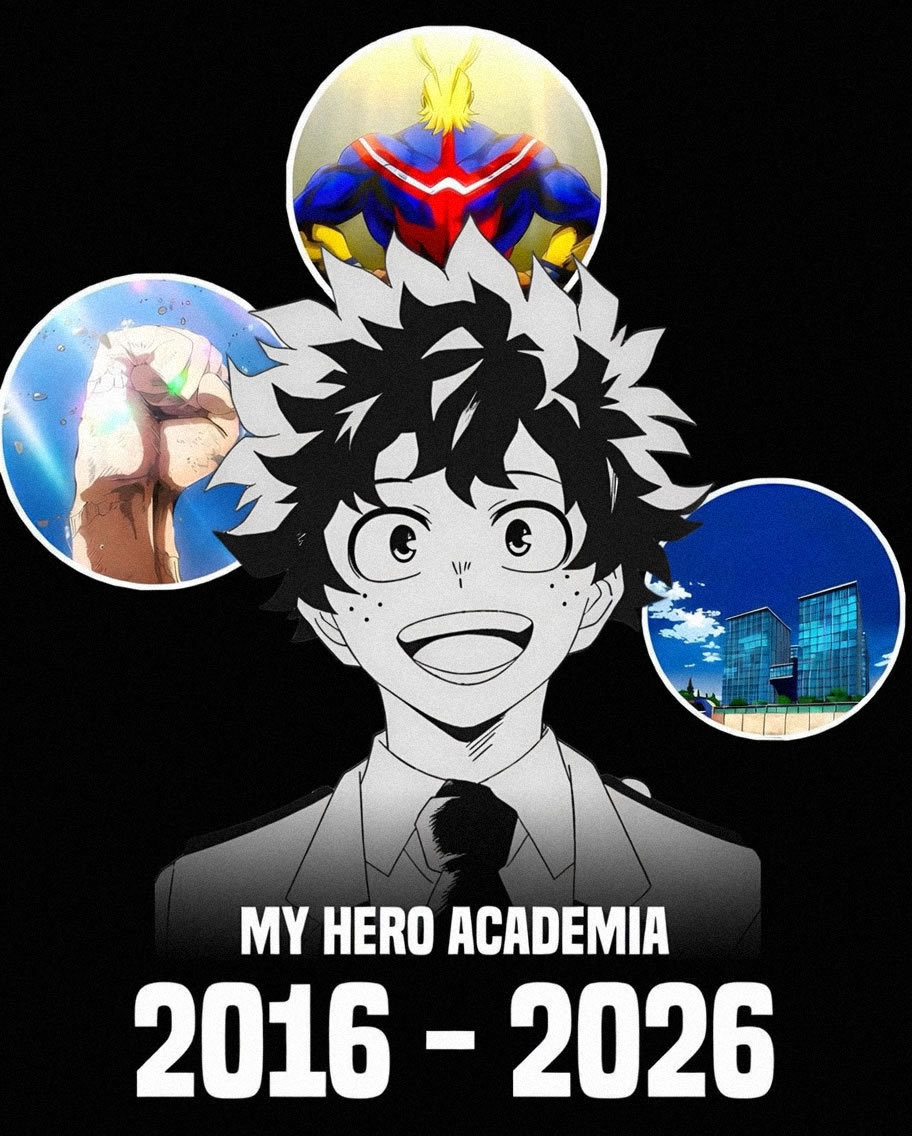EL FINAL DE UNA ERA MY HERO ACADEMIA SE DESPIDE TRAS 10 AÑOS

Llegó el momento de decir adiós. Después de una década entera de historia, el viaje de Deku termina oficialmente.

Hasta pronto héroes.