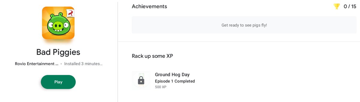 ReubensStuff's tweet photo. Rovio are yet again reminding us NOTHING is certain because Bad Piggies just randomly got achievements on Android after all of these years

..cant say im not a little surprised https://t.co/zLpfGirVD9