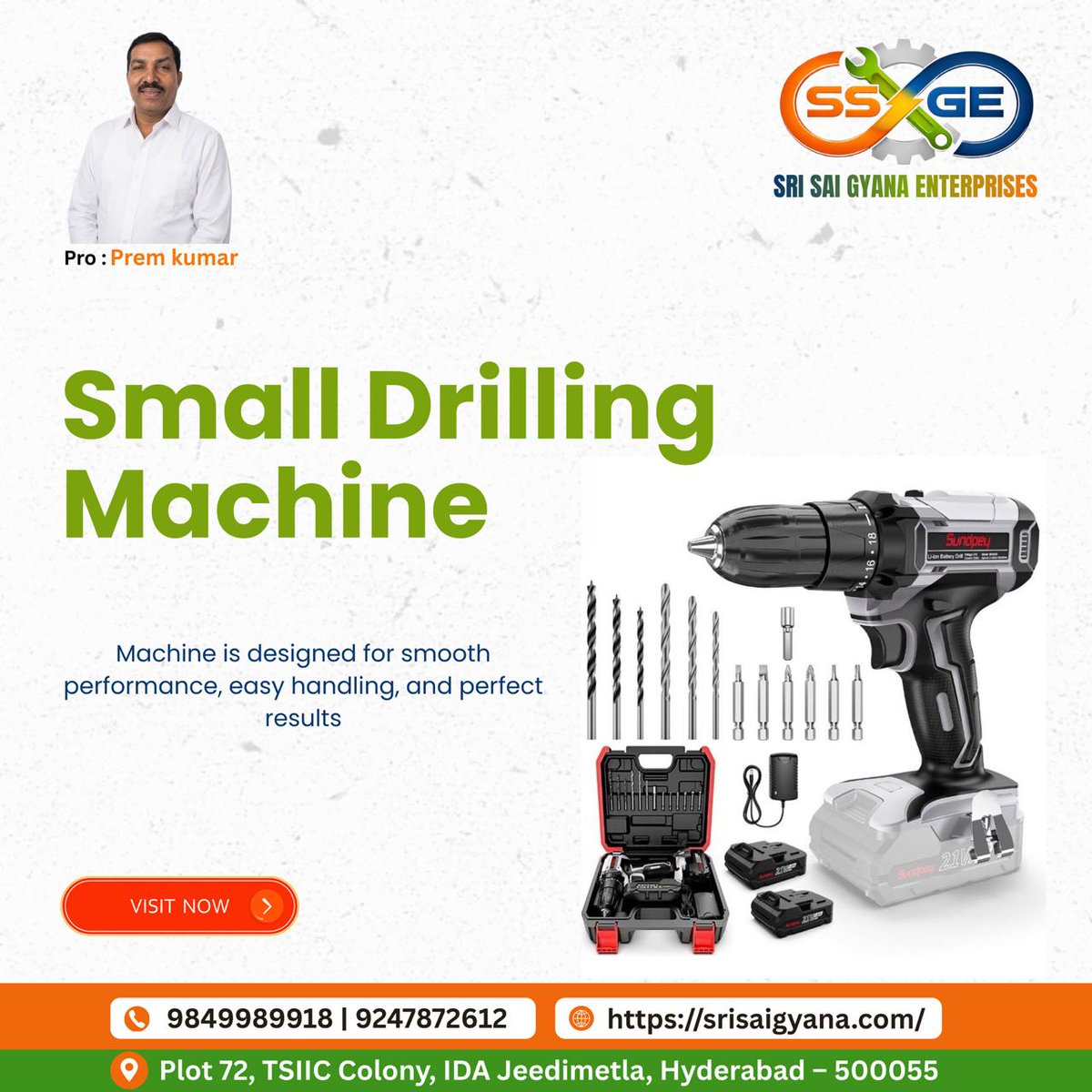 gyana_sai26896's tweet image. 🔧 Power up your work with our Small Drilling Machine – compact, efficient &amp;amp; built for precision. Perfect for home &amp;amp; professional use!
📍 Hyderabad | 📞 9849989918
#DrillingMachine #PowerTools #DIY #Construction #Engineering #ToolKit #IndustrialTools #HomeImprovement #Hardware