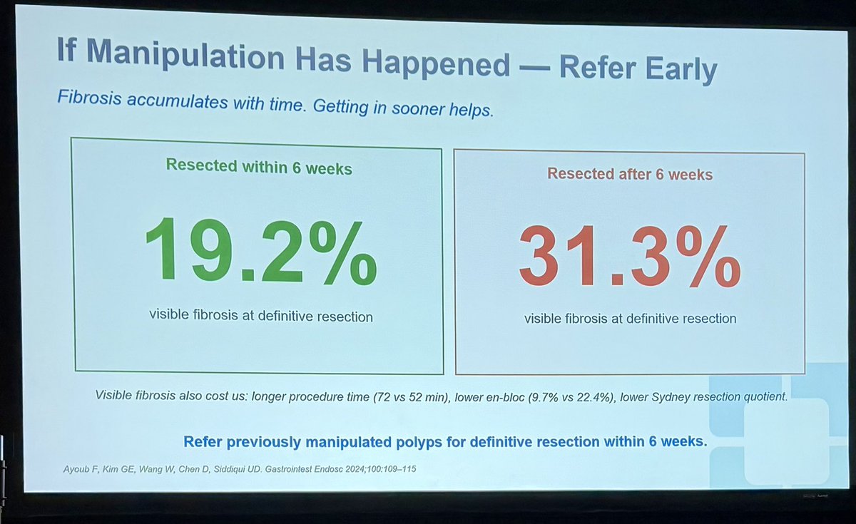 KralJan's tweet photo. ⚠️Fibrosis matters.
Less manipulation → better outcomes✅

📉 19.2% vs 31.3% fibrosis
⏱ Refer early (<6 weeks)

Great talk by @amitbhattMD 

#Endoscopy #GiTwitter #Endoscopy #DDW2026 @DDWMeeting @ASGEendoscopy @ESGE_news https://t.co/sdUueH13d9