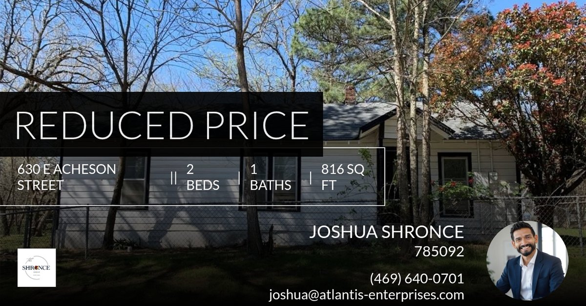 joshronce's tweet photo. 📍 Reduced Price 📍 This recently reduced home at 630 E Acheson Street in Denison won't last long, so, don't wait to set up a showing! Reach out here or at (469) 640-0701 for more information!

Joshua M. Shronce
(469) 640-0... https://t.co/eL7SsXwtq0 https://t.co/NY4SgfCNIt