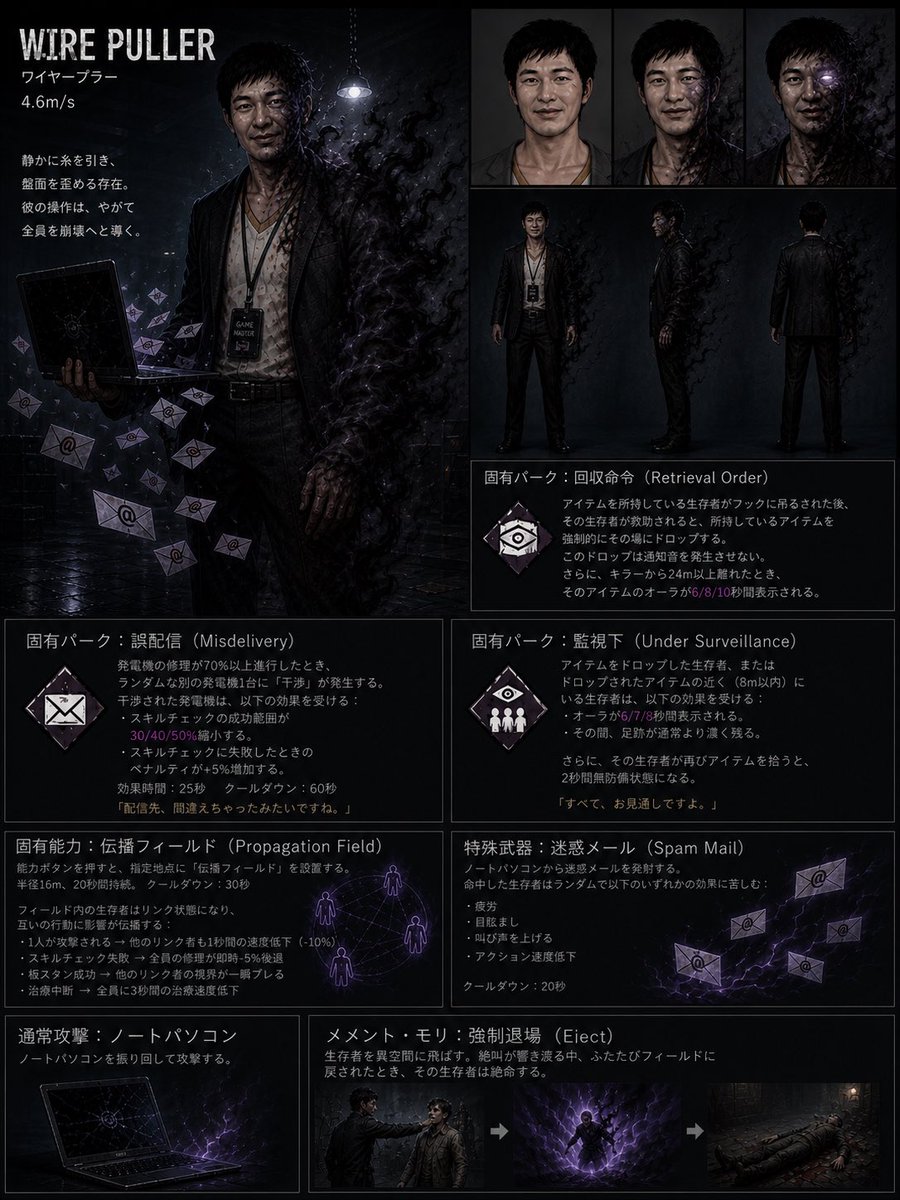 Pacific55UtTida's tweet image. かっちょええキラーができました
見た目、ほぼリアルなワイになった気がする…
#ChatGTPArt 
#DeadbyDaylight