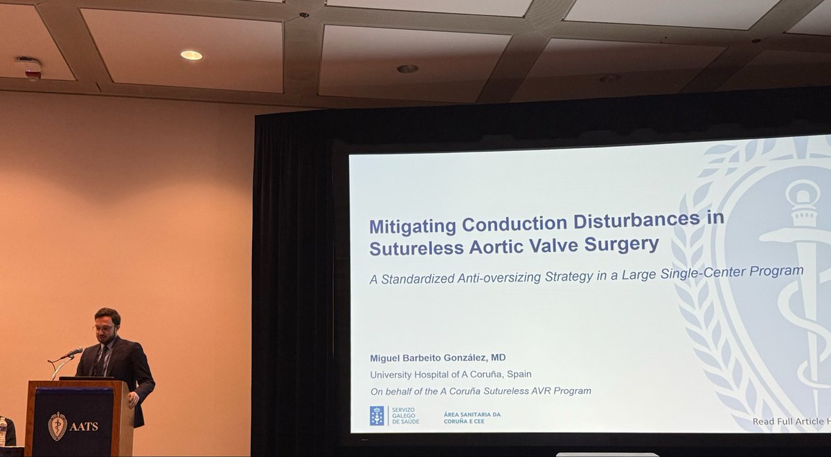 barbeito_g's tweet photo. Extremely proud to present in the AATS 2026 Chicago our relevant Single-center Experience with Sutureless prosthesis to the world @JCuencaCastillo @VicXMR @JMMComendador @merigarvie @SanidadeACoruna 

Full Article will be avaliable in a few days #AATSChicago #OpenJTCVS https://t.co/jv4kpIUwp5