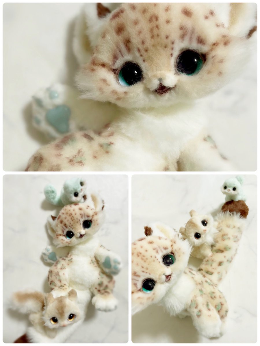 海外作家様　アートドール　ヒョウ 明日出品予定の子🐾🩵 #アートドール #ハンドメイド #ぬいぐるみ #豹