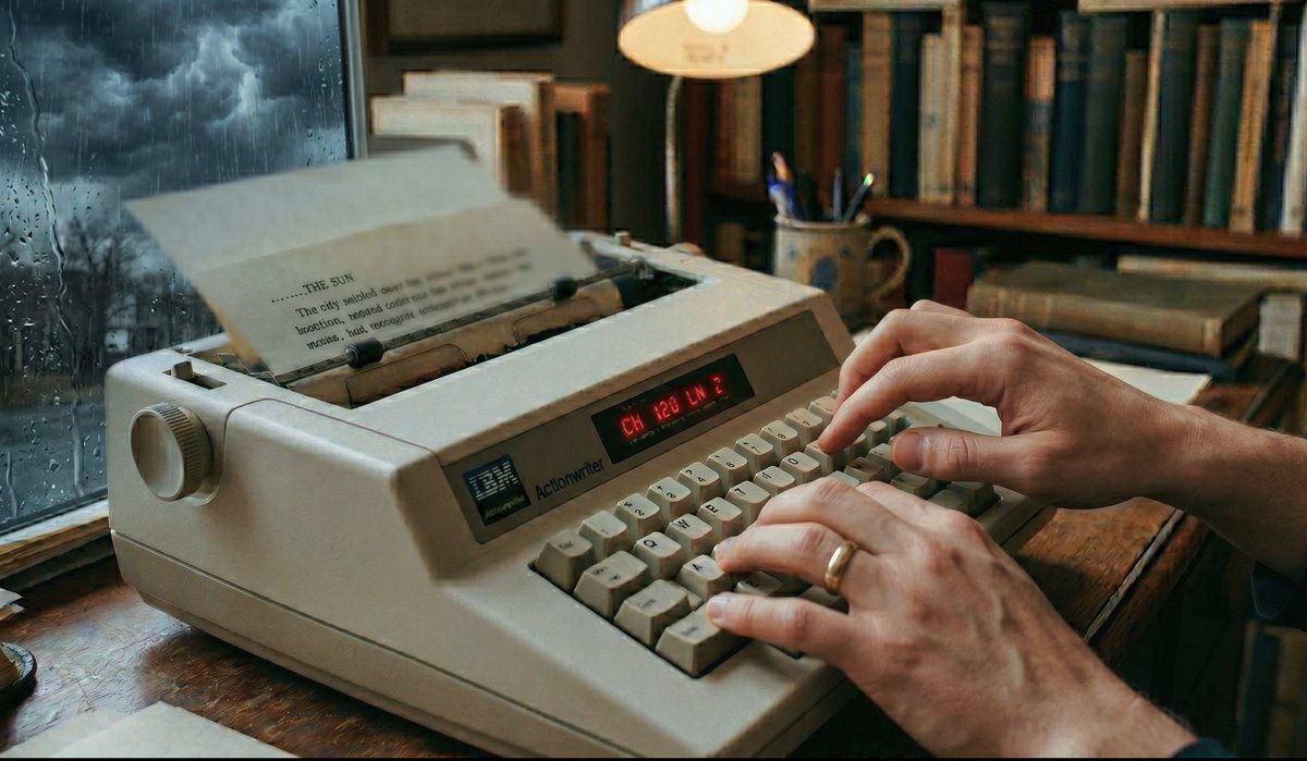 GasparHAuthor's tweet image. Did you ever use a typewriter to write your first story or novel? 🤔 I did. ⚡  Actually, I wrote several novels, novellas, and screenplays using an IBM typewriter. It was quite exhilarating! ✨

#WritingCommunity #typewriter #SaturdayMorning #SaturdayVibes #WritersLift #author