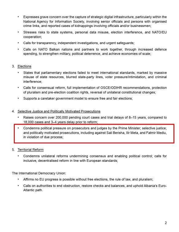 ilirmetazyrtar's tweet photo. 1/6 Tief empfundene Anerkennung gegenüber der @idualliance für die besondere Aufmerksamkeit gegenüber Albanien sowie für die Verabschiedung einer bedeutsamen Resolution, die den ernsten Zustand und die tiefgreifende politische, institutionelle und demokratische Krise im Land ... https://t.co/fyY9cNDHKX