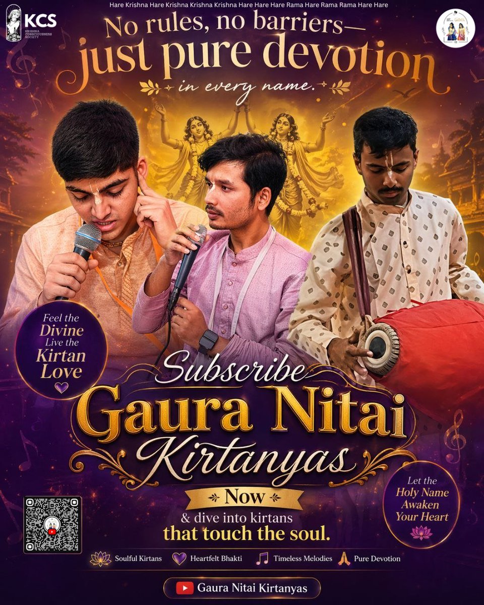 Problems end where Hari-kirtan starts. Stay connected with Gaura Nitai Kirtanyas to experience the bliss of endless devotion! 🌺🦚

-----------------------------------------------------

🎤 For program bookings and collaborations, reach us toll-free at 18003091973