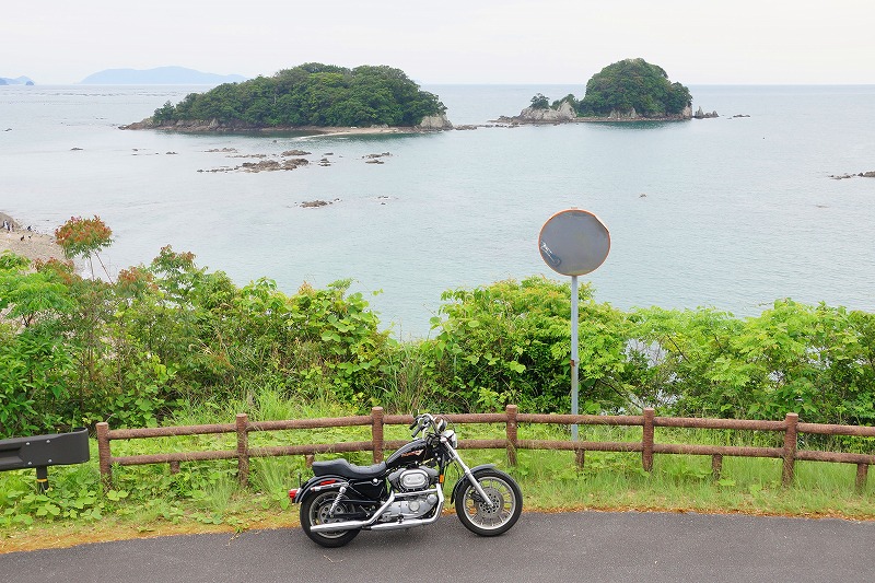 咸陽島が見える海岸まで来た‥本日の走行距離は約300kmじわっと疲れた😱