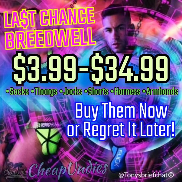 tonysbriefchat's tweet photo. Last Chance BreedWell•$3.99-$34.99
Shop
🔹https://t.co/5I0NOkxuV5

10% Savings from me @Tonysbriefchat Shop with @cheapundies #cheapundies
🔹https://t.co/OwHgUIaQ69

$5 off your first purchase
🔹 https://t.co/jOoTBWqK6e 

#gayjockstraps #gaythongs #gayharness #breedwellgear https://t.co/784LfSA57r