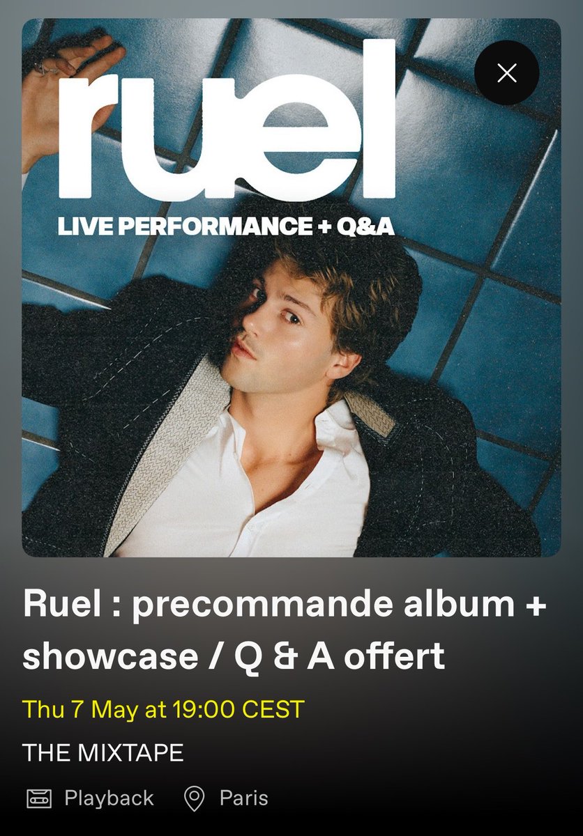 ruelnotified's tweet photo. 📲 |  Ruel is back again with small pop up shows! As of now: 

Paris - 7th May (7:00pm) at The Mixtape

London - 17th May (6:00pm) at Rough Trade East London

tickets available on DICE. https://t.co/W1UlCLP5oe