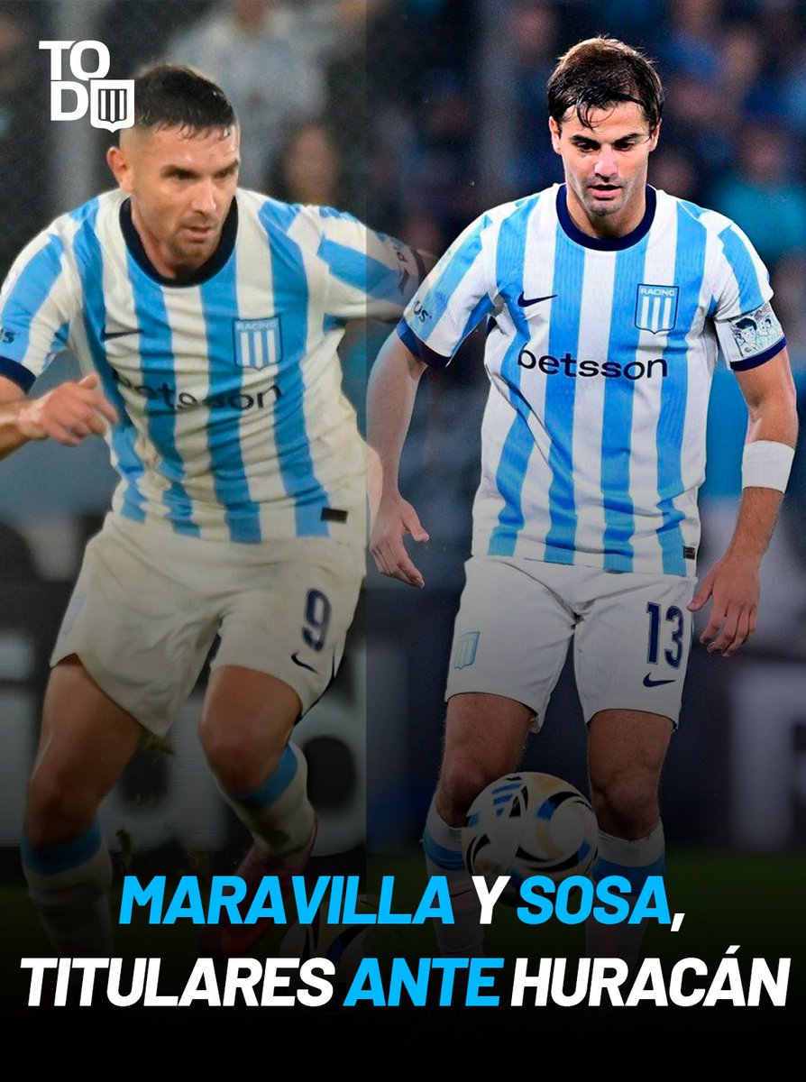 Todo_RacingOK's tweet photo. BUENAS NOTICIAS.

✅ Maravilla Martínez y Santiago Sosa completaron las últimas practicas a la par de sus compañeros y serán titulares mañana ante Huracán.

👊🏻 A dejar la vida, #Racing. https://t.co/PQMLXHU29a