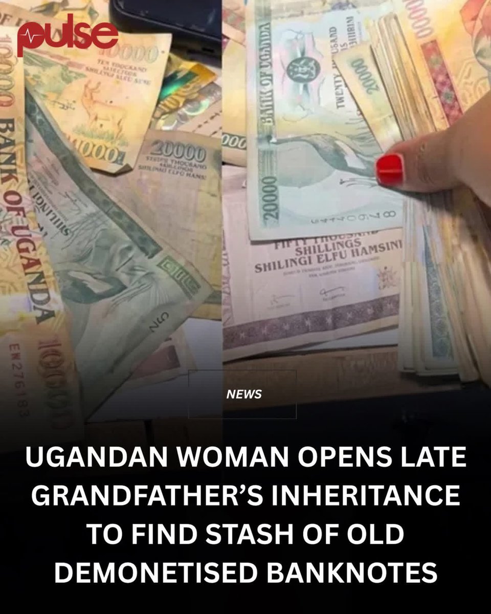 A Ugandan woman has sparked stunned social media this weekend, revealing that money left to her by her late grandfather turned out to be a stash of old banknotes that are no longer in circulation.
The woman, who identifies herself as “La Trophy” on TikTok, shared her experience