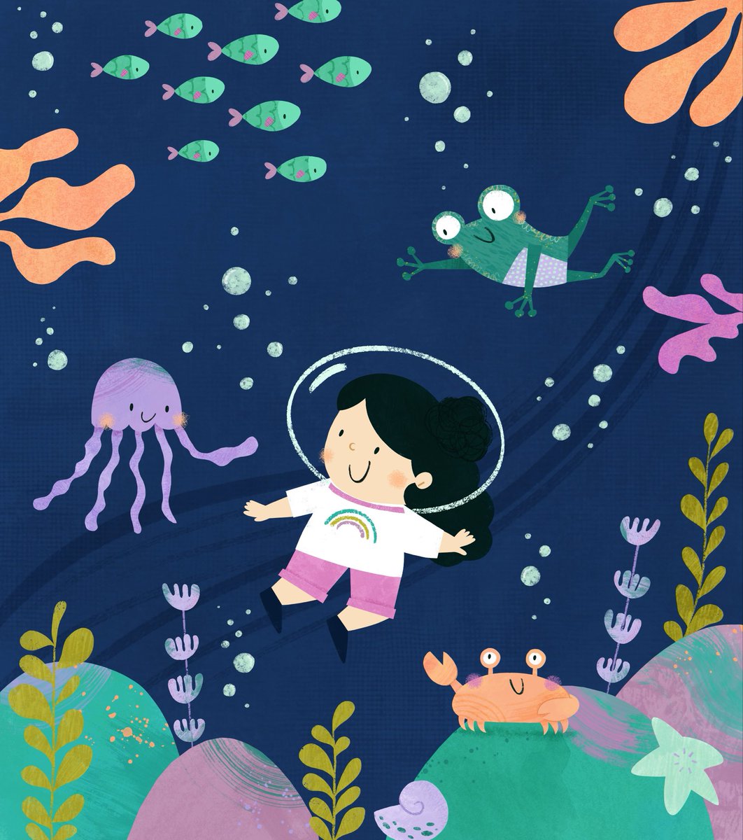 janyneilustra's tweet image. I’m very very late because we lost someone very special this Wednesday. I wasn’t able to finish the challenge #ourplanetweek but here’s the illustration I made on the OCEAN GLOWNING theme. 💙

#kidlit #kidlitart #ourplanetweek2026 #opw26ocean #boardbooks