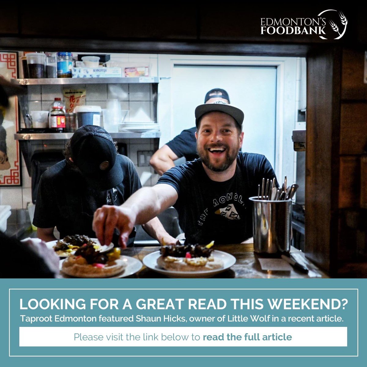yegfoodbank's tweet image. Looking for a great read this weekend?

Taproot Edmonton featured Shaun Hicks, owner of Little Wolf in a recent article.

It’s a great example of community coming together to make a difference. Thank you! #yeg #edmonton #feedyeg #yegfoodbank

loom.ly/t2sedXw