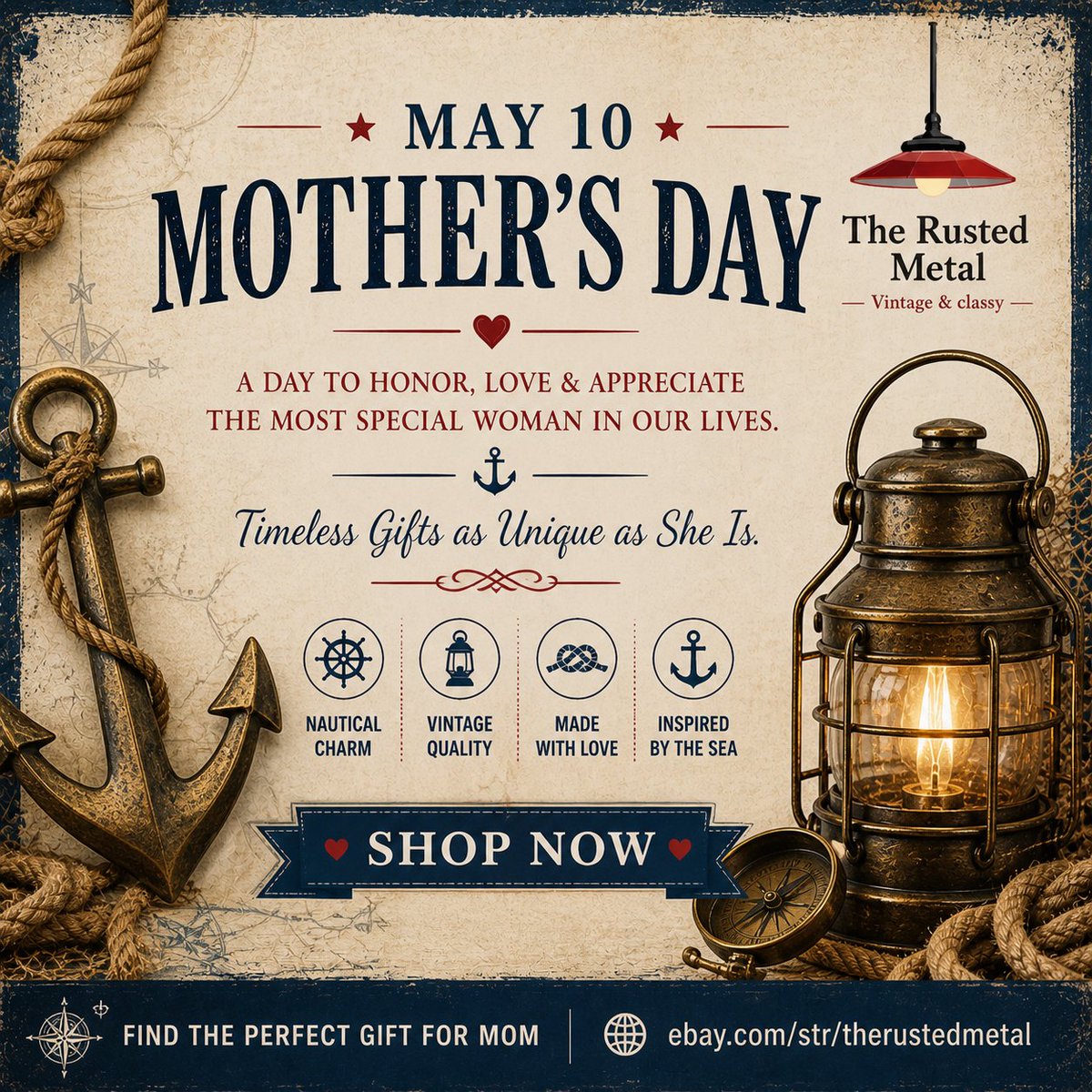 antiqueavenue24's tweet image. 🐦 Twitter Post
Make Mom’s day unforgettable 💐
Shop unique, vintage-inspired gifts in our May 10 #MothersDay Sale! 🛍️
👉 ebay.com/str/therustedm…
#GiftIdeas #ShopSmall #Vintage #Sale #MothersDay
