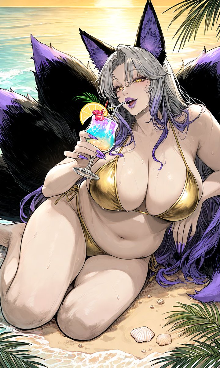 Golden sands, golden sky, and a golden bikini. Happy Golden Week~❤️‍🔥