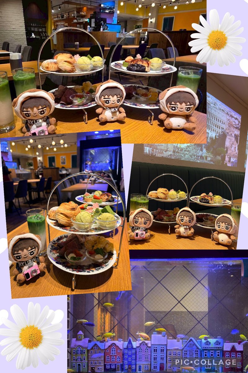azym59_yc's tweet image. りゅびずちゃん達とアフヌン🍰💗
抹茶ミルク美味しかった😋
かわいいお魚ちゃんもいて癒された°･🐠
たくさんお話しできて楽しかったね💕
 #宮世琉弥   #アフヌン