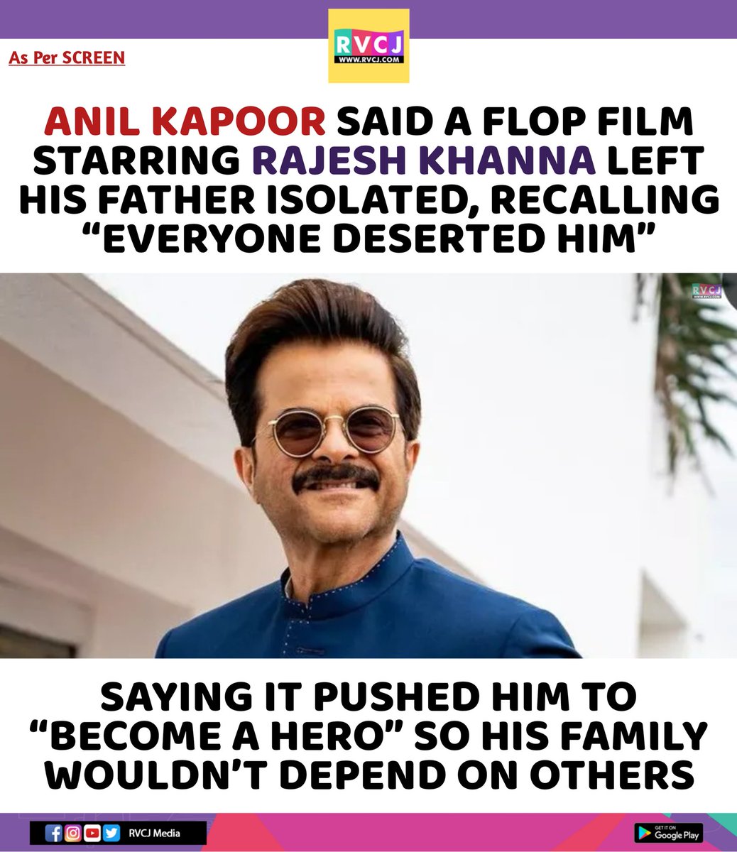 rvcjmovies's tweet image. Anil Kapoor Says Father’s Struggles Made Him Become a Hero

#AnilKapoor #bollywood #bollywoodactor #bollywoodmovies #trending
