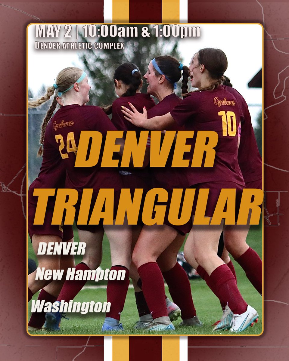 DenverGsoccer's tweet photo. Tournament Time!!
🆚 New Hampton &amp; Washington 
⌚️10:00am &amp; 1:00pm Kickoff
📍Gielau Soccer Field
🎟️ Bound
#GetchaPopcornReady🍿🍿⚽️ https://t.co/hTMf8Kjkkb