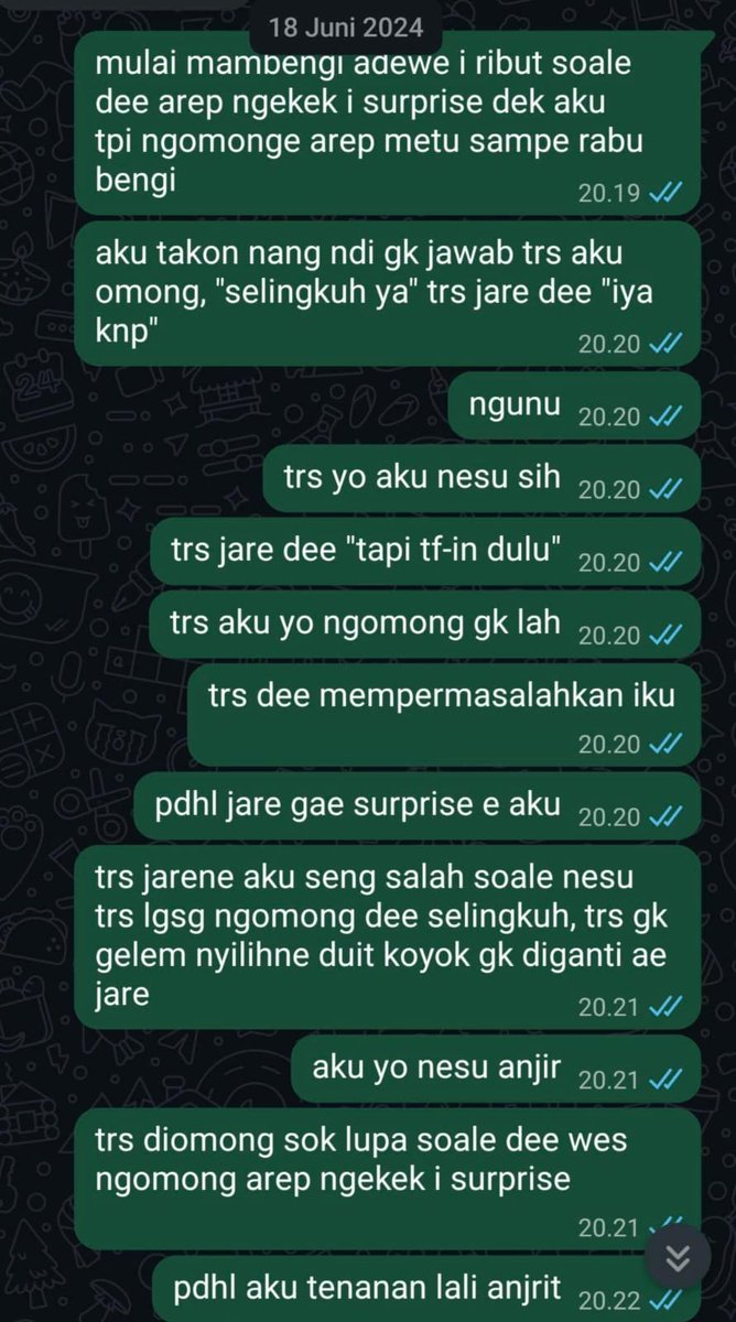 Detektifswast4's tweet photo. Bukti percakapan Korban A dengan temannya usai kejadian abusive pelaku kepadanya https://t.co/MIsRXi5N2d