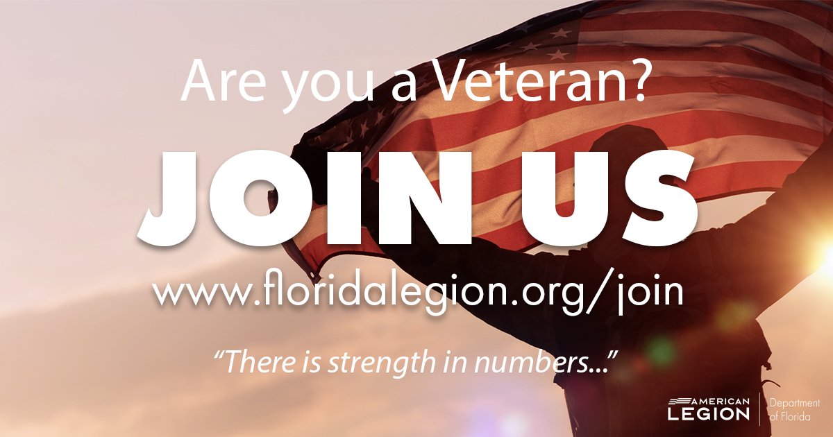 FloridaLegion's tweet image. 🚨 Final push, Florida! We’re aiming for 100% membership in the #FloridaLegion—let’s finish strong! 💪

Every member supports veterans, families &amp;amp; communities. Are you in?

👉 Join today: floridalegion.org
#AmericanLegion #JoinUs #BeTheOne #Veterans