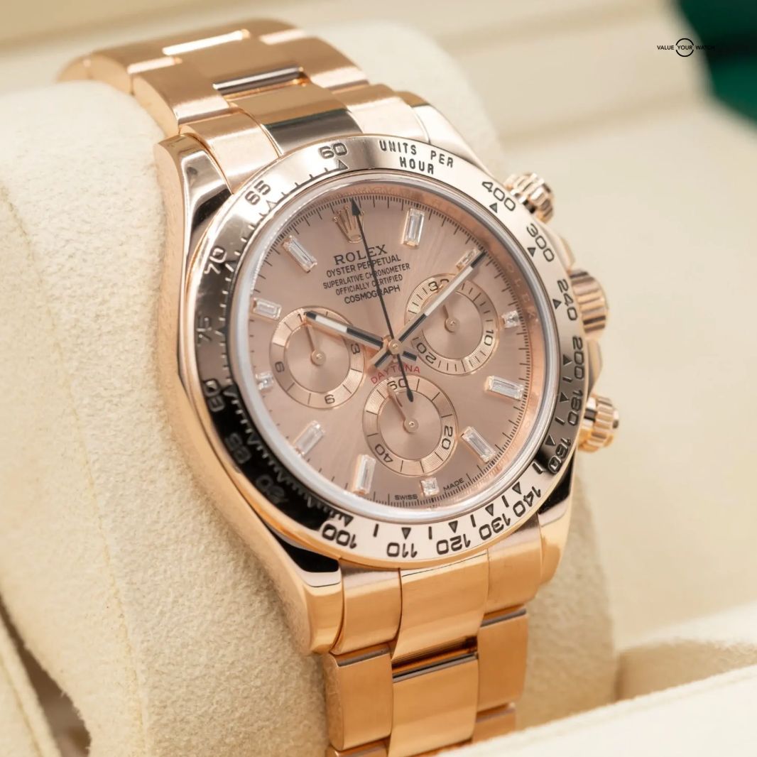 ValueYourWatch's tweet image. Rolex Daytona Cosmograph SUNDUST BAGUETTE Diamond Rose Gold 116505 Box/Card 

For sale by @_mechanical_art_ 

$56,750 

#rolex #watches #valueyourwatch #watchmarketplace #luxury #luxurylife #entrepreneur #luxurywatch #luxurywatches #luxurydesign #businesswatch #watchfam