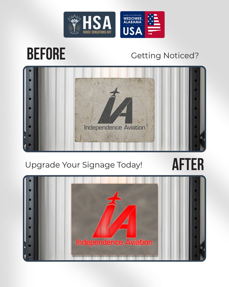 HSAMetalArt's tweet image. Before vs After 🔥
Custom metal signs can completely transform your storefront and boost visibility.

Which one do you prefer?

🛒 Upgrade your storefront today:
housesensationsart.com/products/3d-ba…

#BeforeAfter #CustomSigns #LEDSigns #HouseSensationsArt