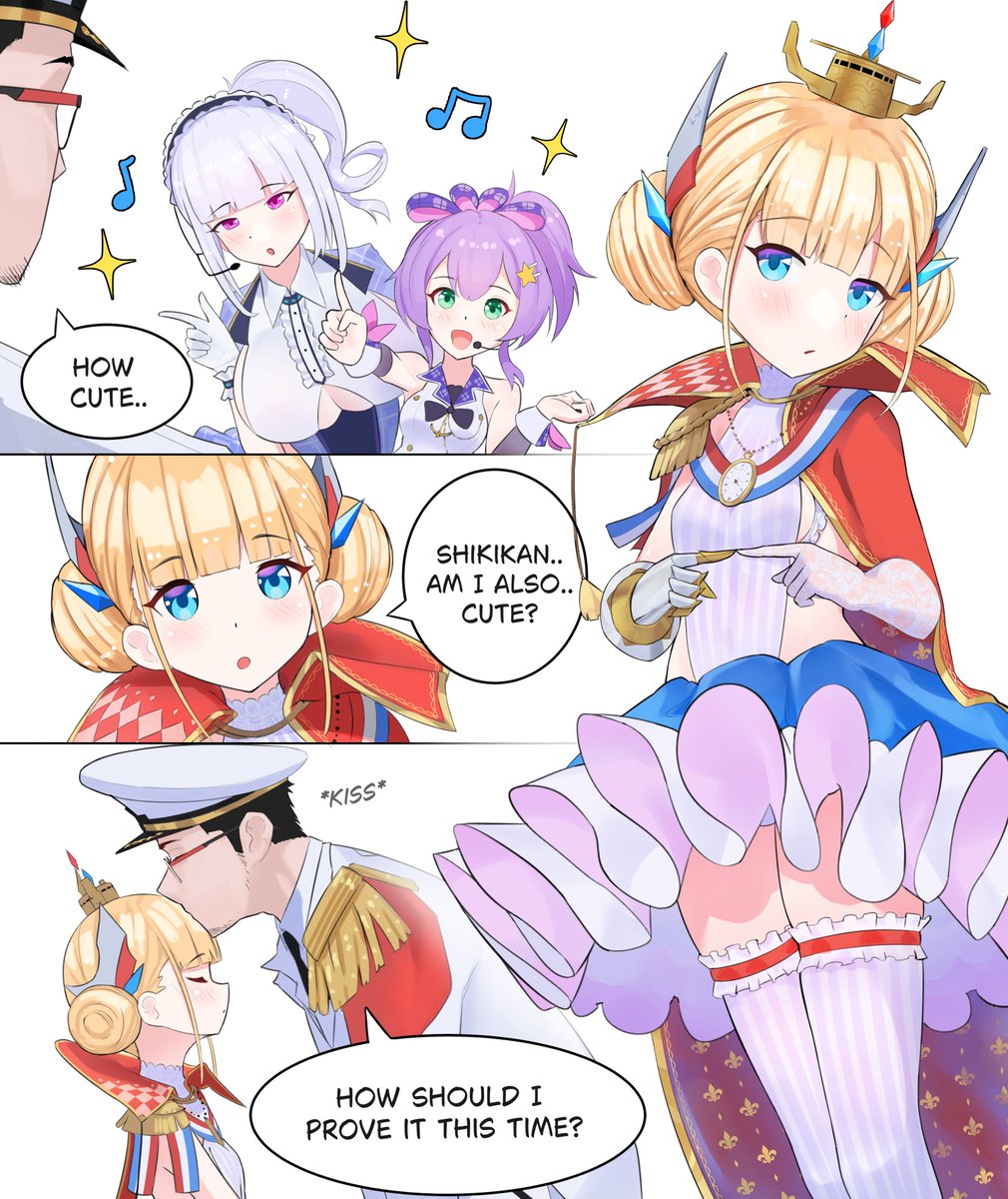 Sometimes all Triomphant needs is a reminder❤️
What would you do if your Shipgirl felt insecure?
#AzurLane 
#アズールレーン