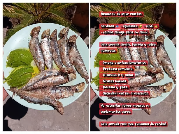 NOgymNOlimits's tweet photo. Yo soy muy fan de sardinas y boquerones. Ayer y hoy mismo he publicado platos sobre ellos.

Pero es que además la ciencia confirma que los peces pequeños dan un boost de longevidad.

Un estudio con más de 80.000 adultos, seguidos durante 9 años, descubrió que comer peces pequeños enteros (sardinas, boquerones que también me encantan, anchoas,…) 1 a 3 veces al mes se asoció con un 10% menor riesgo de muerte por cualquier causa.

En mujeres, el beneficio fue aún mayor:
hasta un 32% menos de mortalidad en los niveles de consumo más altos.

Suelo consumir muchas sardinas y boquerones (y publico los platos), preferiblemente frescas en temporada como en la foto, pero si no también valen en lata (eso sí en aceite de oliva).

En las fotos tienes un ejemplo de dos almuerzos uno  de sardinas frescas y otro de hoy de boquerones.

¿Por qué funcionan tan bien?

Los investigadores hablan del “whole-fish effect” (“efecto pescado entero”):

Las espinas aportan calcio y vitamina D.

Los órganos añaden taurina y micronutrientes esenciales.

La carne aporta omega-3 altamente biodisponibles.

Una combinación que reduce inflamación, protege el cerebro, fortalece huesos y ayuda a envejecer mejor.

Curiosamente, más no es mejor: el beneficio se estancó a partir de ingestas moderadas.

Pero pequeñas cantidades de alimentos muy densos en nutrientes pueden tener un impacto enorme en tu salud a largo plazo.

📩 Esto es parte de uno de los correos de mi Newsletter. Únete para recibir estrategias prácticas basadas en ciencia, con las que cuidar tu salud:

Enlace en mi perfil.

Ya somos más de 3.500.

Hugo.

Referencia:

Kasahara C et al. (2024). Association between consumption of small fish and all-cause mortality among Japanese: the Japan Multi-Institutional Collaborative Cohort Study. Public Health Nutrition, 27(1), e135. DOI: 10.1017/S1368980024000831.