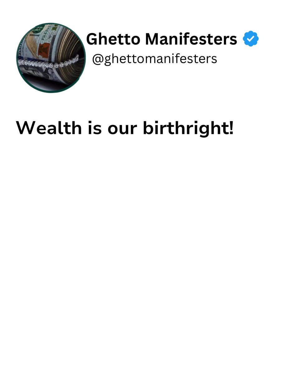 GManifesters's tweet image. Abundance is ours! #wealth #work #money #goals #saturday