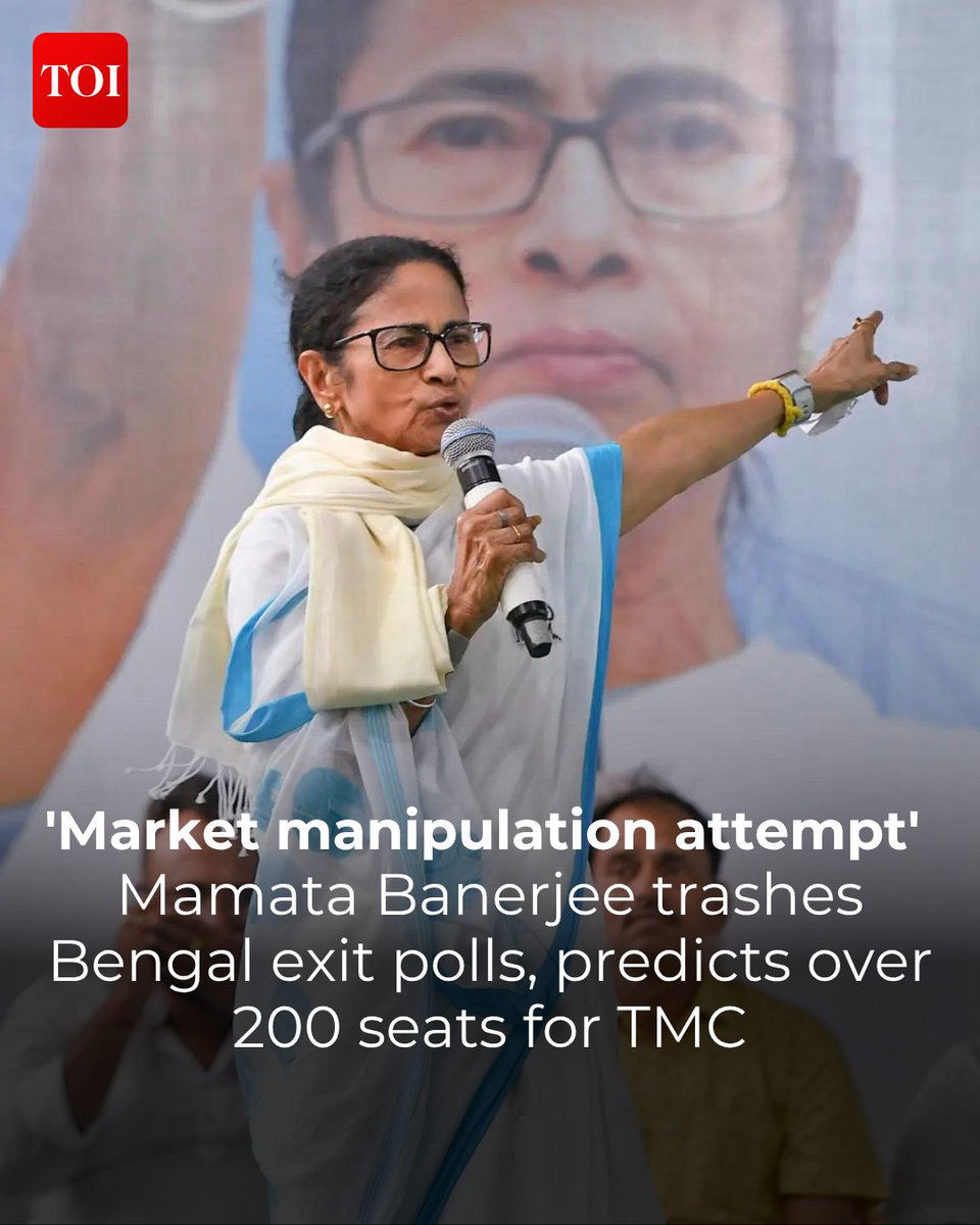timesofindia's tweet image. #WestBengal chief minister #MamataBanerjee on Saturday expressed confidence that her party #TrinamoolCongress (TMC) will emerge victorious in the assembly elections by securing more than 200 seats in the state. 

Addressing the counting agents via video conferencing, she