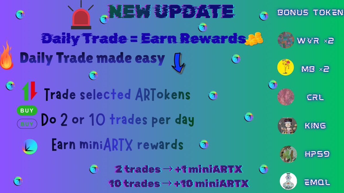 maria73578's tweet image. Turn your daily buys into rewards 👀
2 buys or 10 buys — both unlock miniARTX 🎁

Don’t miss today’s cycle.

Dapp: dapp.ultiland.io/?referral=w48d…

#Artx #new #ultiland