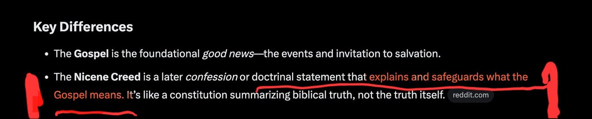 Now I know how <a href="/MrCasey62/">MrCasey</a> feels when dealing with Protbots with reading and comprehension issues...

This one tries to dunk on me and can't even read an AI explanation how the Nicene Creed is STILL THE GOSPEL. He wants to think that the Gospel is just the containment of the NT